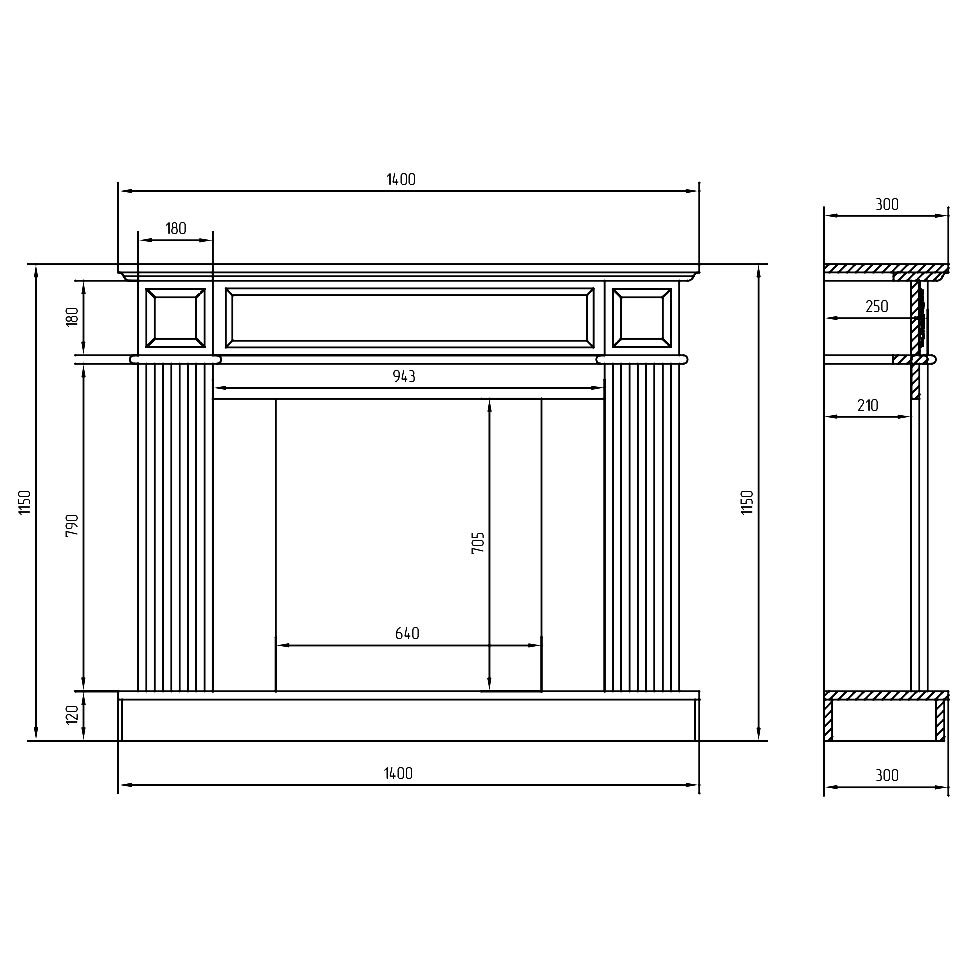 Биокамин в мраморном портале SteelHeat Washington 