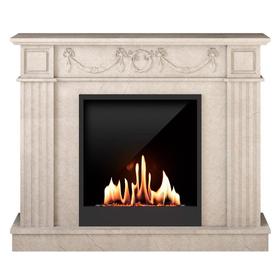 Биокамин в мраморном портале SteelHeat Washington 