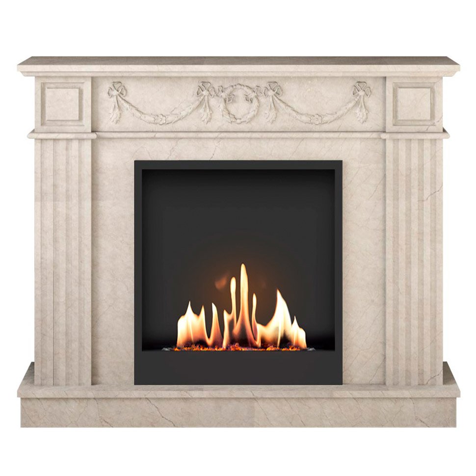 Биокамин в мраморном портале SteelHeat Washington 