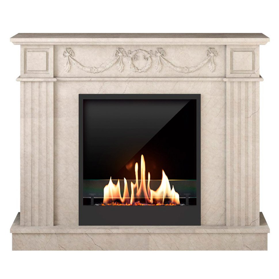 Биокамин в мраморном портале SteelHeat Washington 