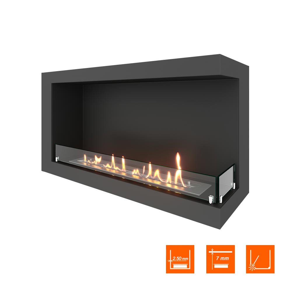 Биокамин угловой SteelHeat ONE 1000 правый 