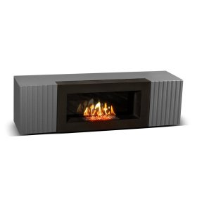 Тумба под ТВ с биокамином SteelHeat IMOLA IMPULSE 140 см (корпус Графит / фасады Гротто Гранит)