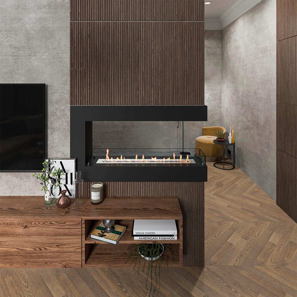 Биокамин торцевой SteelHeat GRAND 1300 