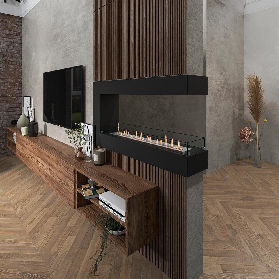 Биокамин торцевой SteelHeat GRAND 1300 