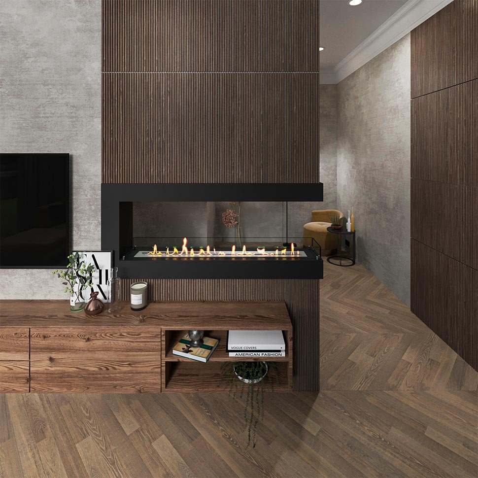 Биокамин торцевой SteelHeat GRAND 1400 