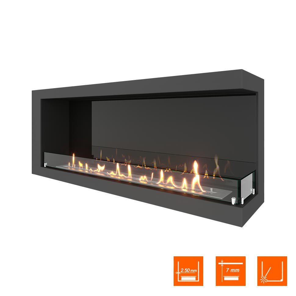 Биокамин угловой SteelHeat ONE 1300 правый 