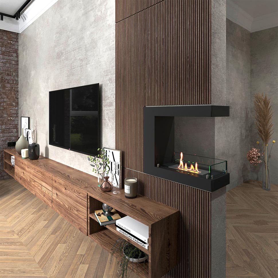 Биокамин торцевой SteelHeat LONG 700 