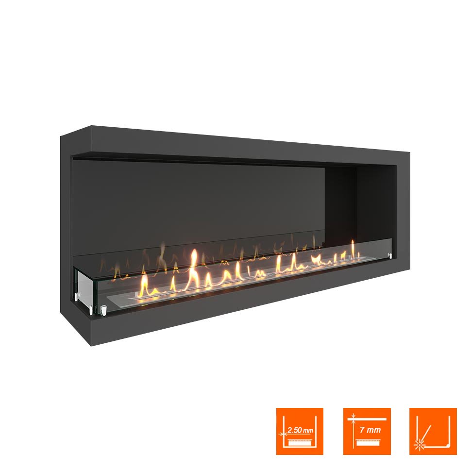 Биокамин угловой SteelHeat ONE 1400 левый 