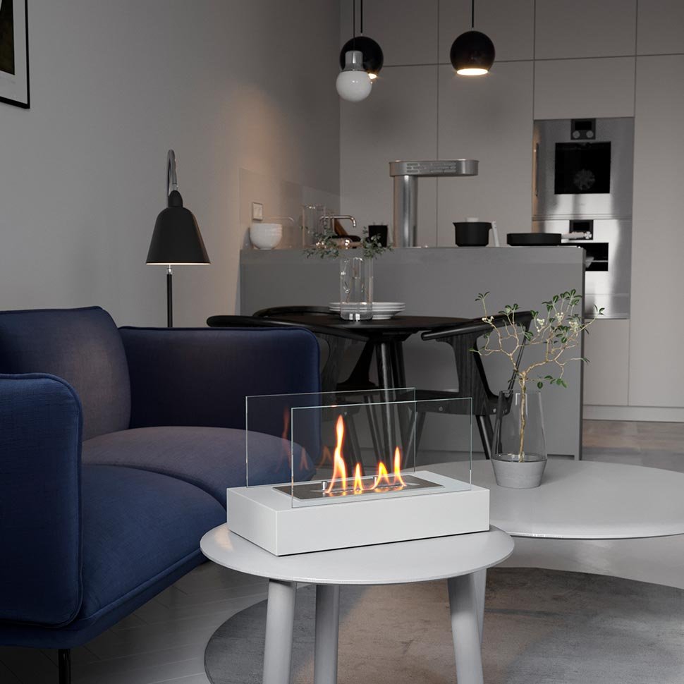 Настольный биокамин SteelHeat VERONA белый 