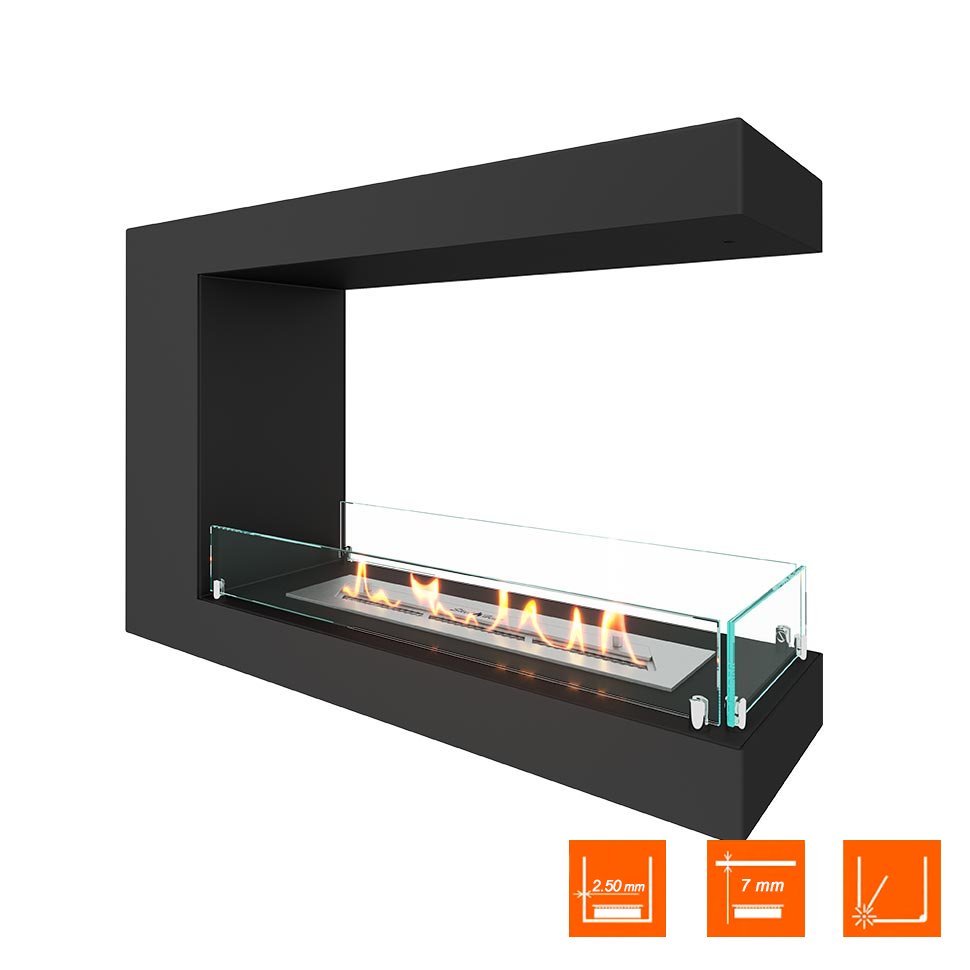 Биокамин торцевой SteelHeat LONG 800