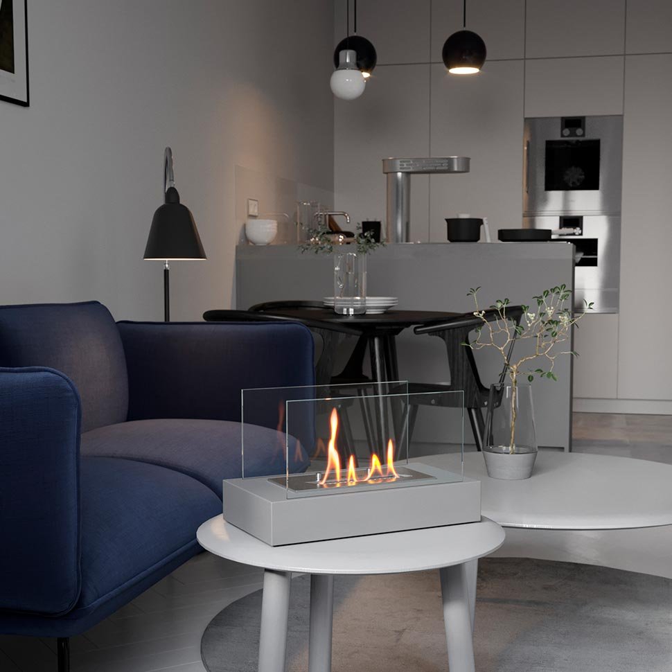 Настольный биокамин SteelHeat VERONA серый 