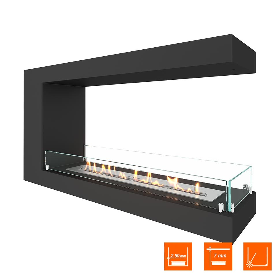 Биокамин торцевой SteelHeat LONG 1000 