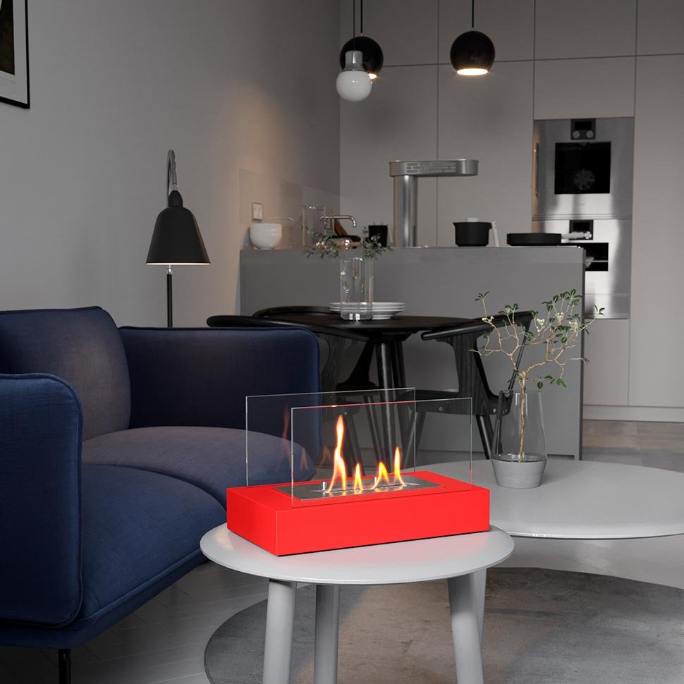 Настольный биокамин SteelHeat VERONA красный 