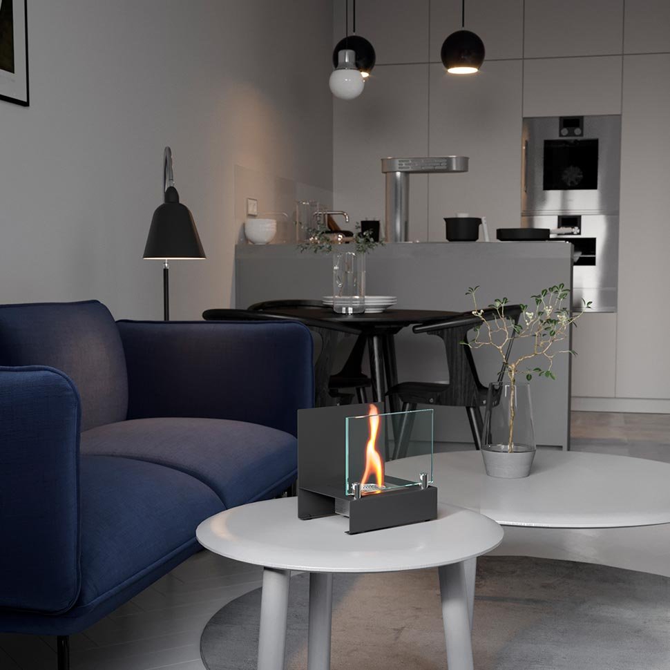 Настольный биокамин SteelHeat ERIKA черный 