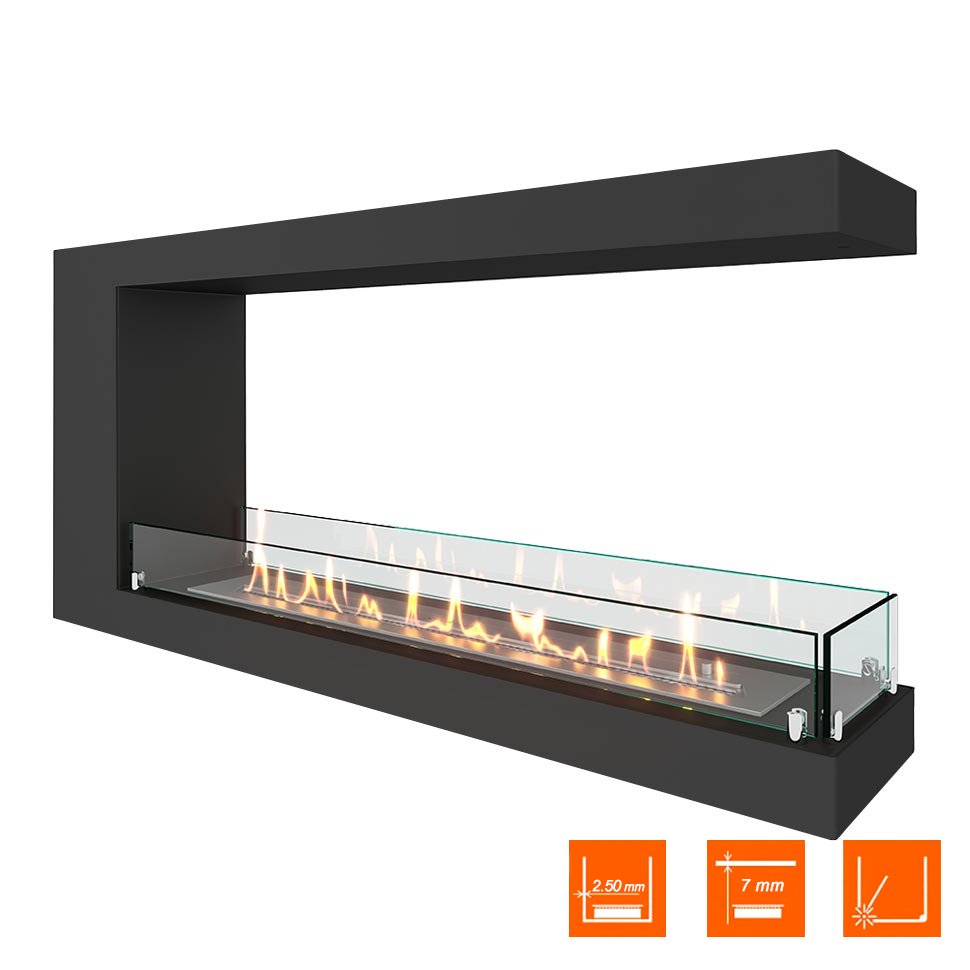 Биокамин торцевой SteelHeat LONG 1100 