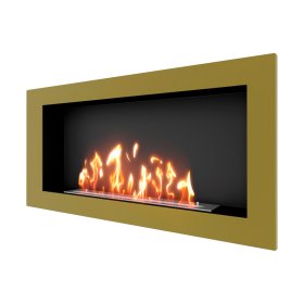 Биокамин встраиваемый SteelHeat ONE 1100 с рамкой цвет латунь