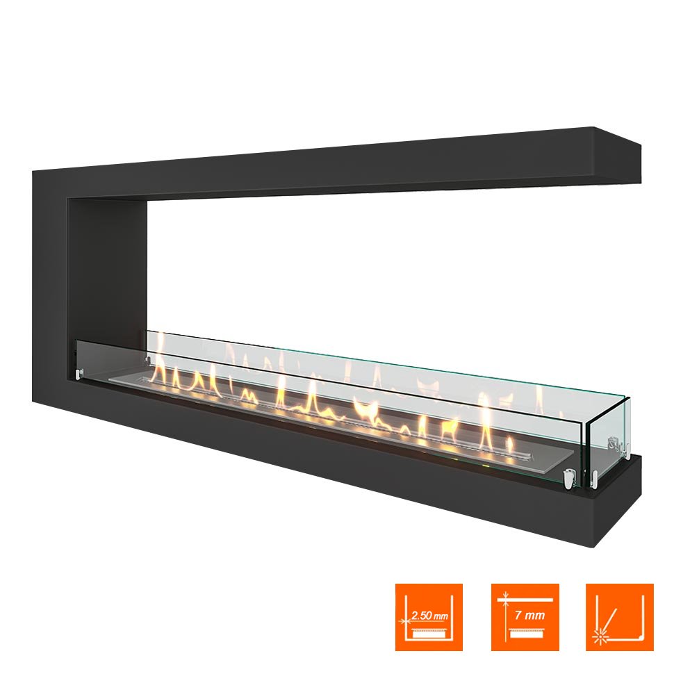 Биокамин торцевой SteelHeat LONG 1300 