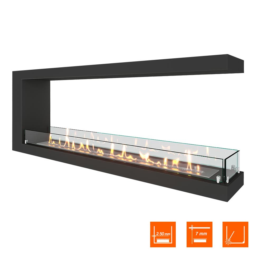 Биокамин торцевой SteelHeat LONG 1400