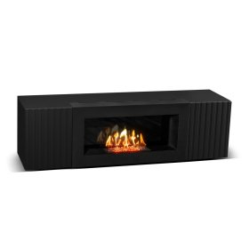 Тумба под ТВ с биокамином SteelHeat IMOLA IMPULSE 140 см (корпус черный / фасады черный)