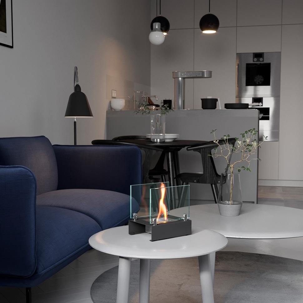 Настольный биокамин SteelHeat ALBA черный 