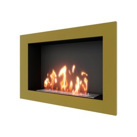 Биокамин встраиваемый SteelHeat ONE 800 с рамкой цвет латунь