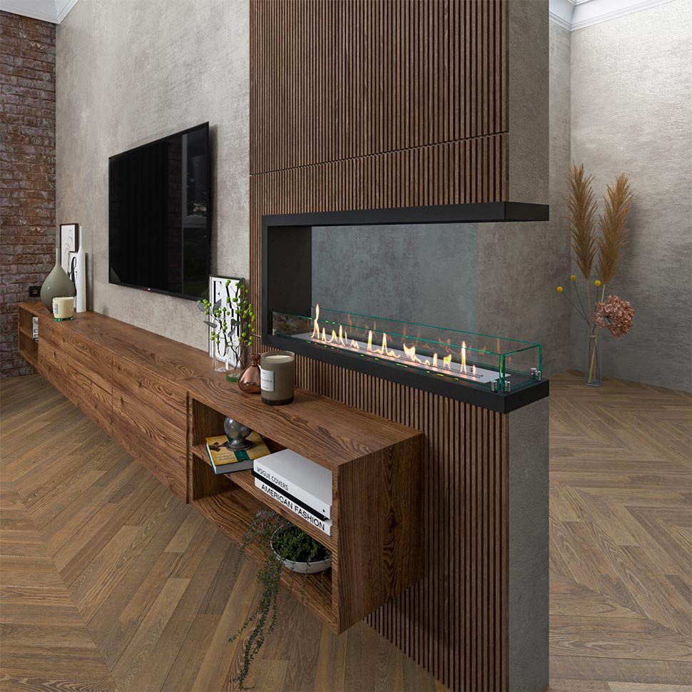 Биокамин торцевой SteelHeat Leader 1000 