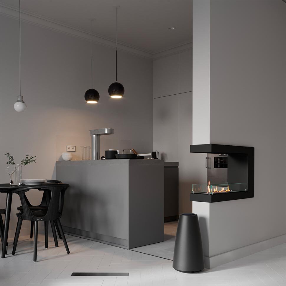 Биокамин торцевой SteelHeat ONE 800 