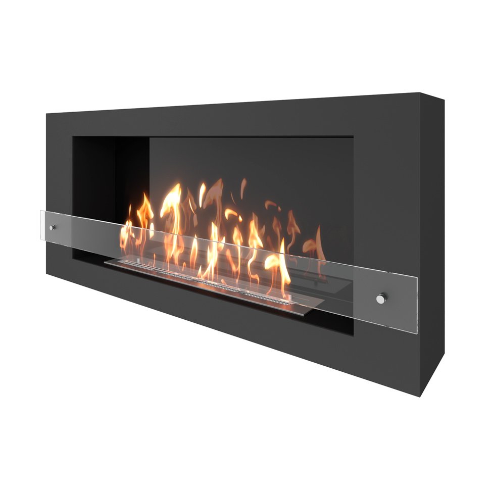 Биокамин SteelHeat WALL LONG 1200 черный 