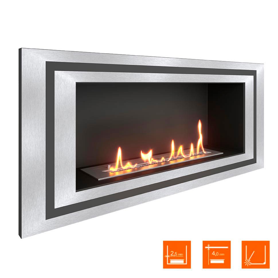 Биокамин встраиваемый SteelHeat LONG-D 900 Small 