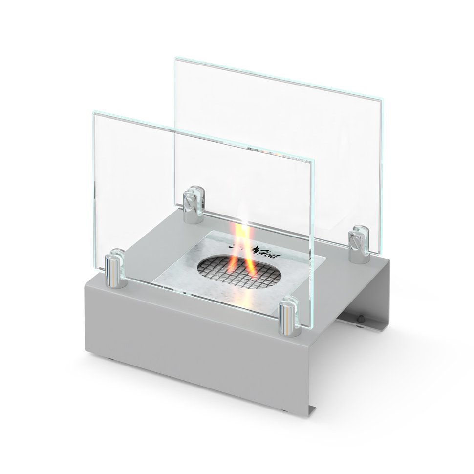Настольный биокамин SteelHeat ALBA серый 