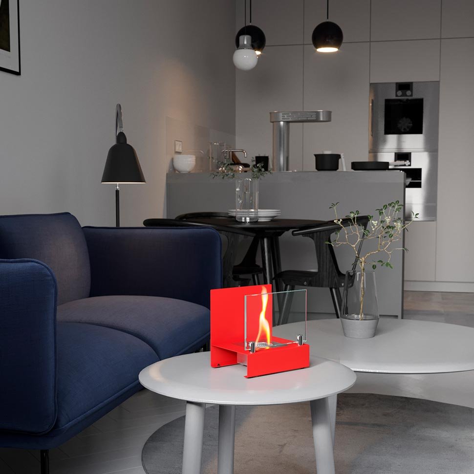 Настольный биокамин SteelHeat ERIKA красный 