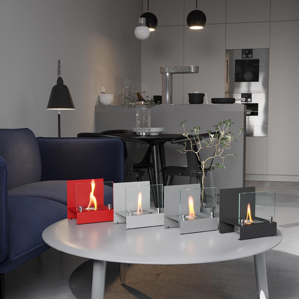 Настольный биокамин SteelHeat ERIKA красный