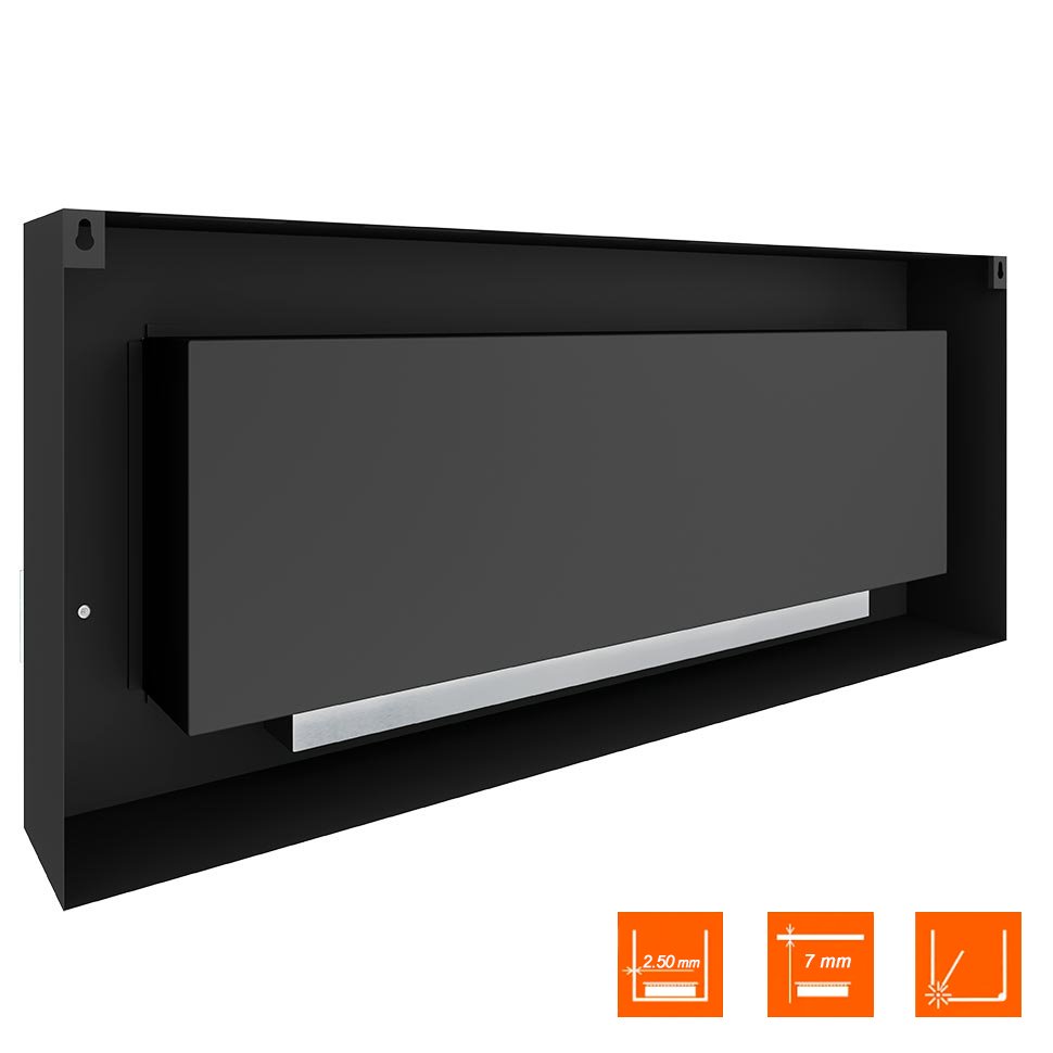 Биокамин SteelHeat WALL GRAND 1500 черный 