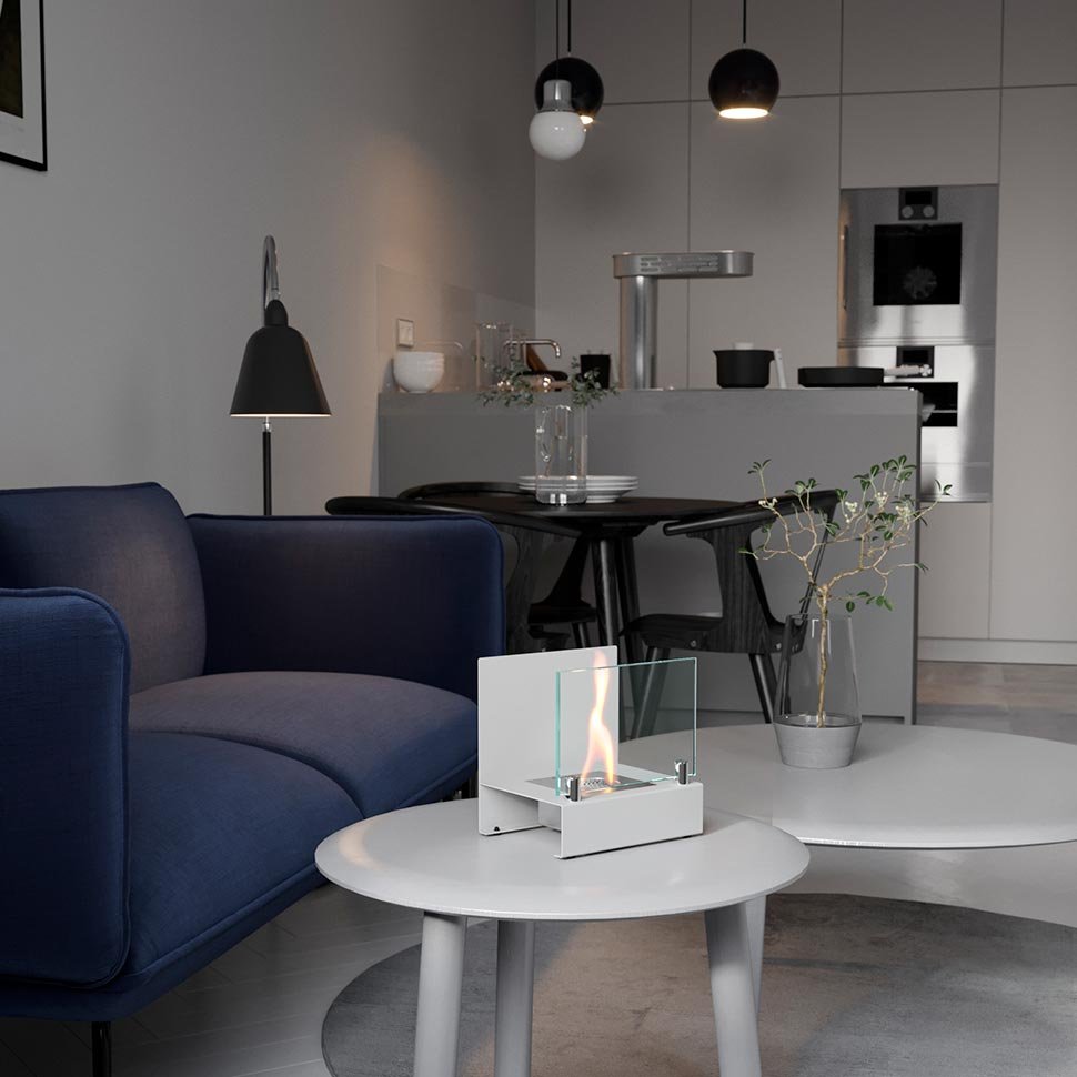 Настольный биокамин SteelHeat ERIKA белый 