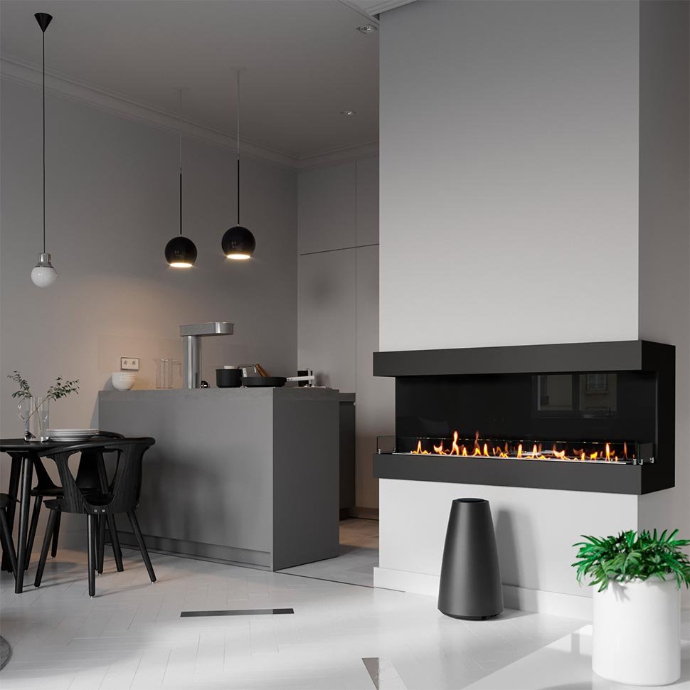 Биокамин фронтальный SteelHeat GRAND 1400 