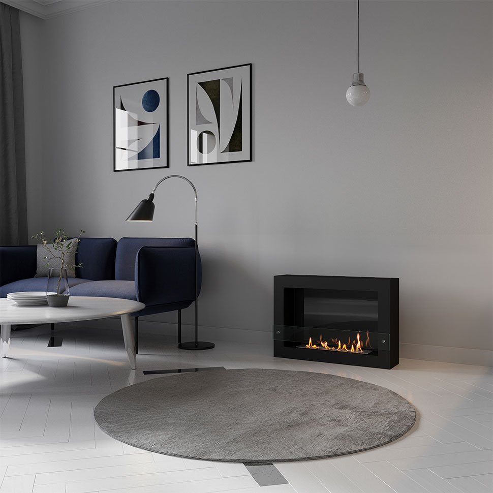 Биокамин SteelHeat WALL ONE 800 черный 