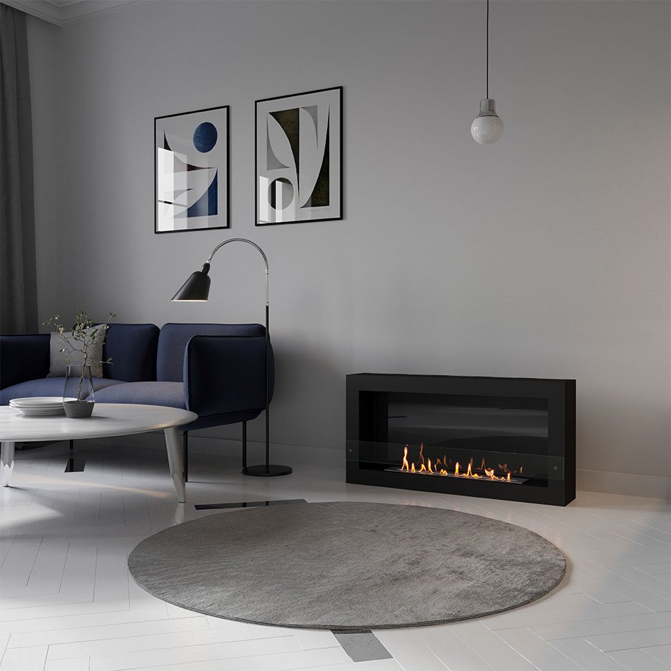 Биокамин SteelHeat WALL ONE 1100 черный 