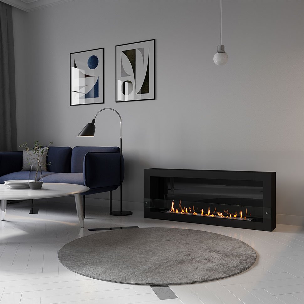 Биокамин SteelHeat WALL ONE 1400 черный 