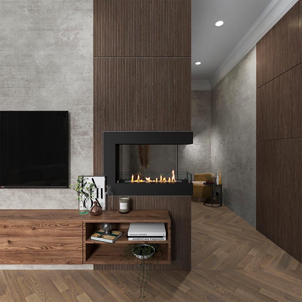 Биокамин торцевой SteelHeat GRAND 900 