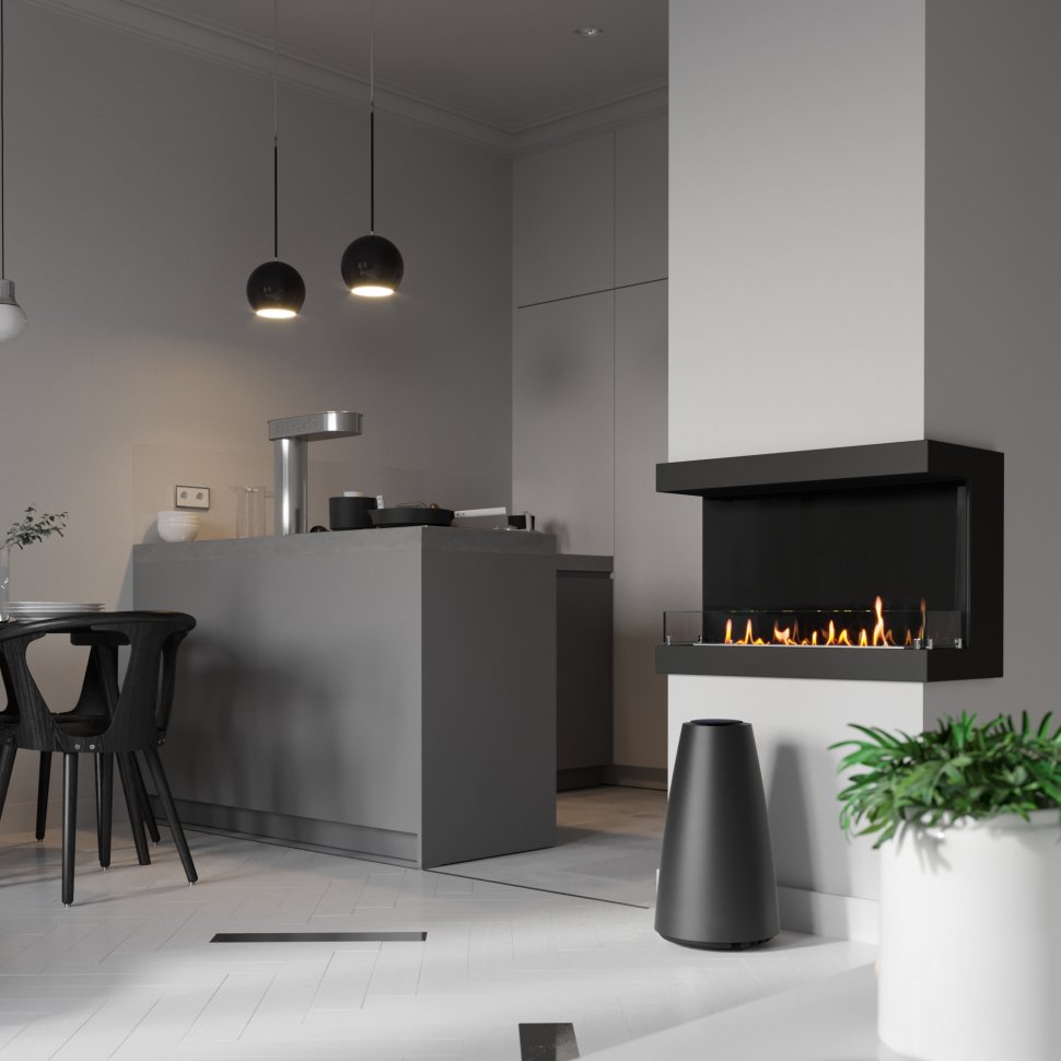 Биокамин фронтальный SteelHeat LONG 800 