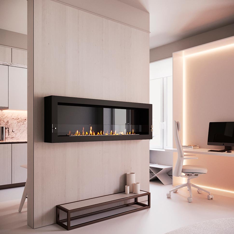 Биокамин SteelHeat WALL ONE 1700 черный 