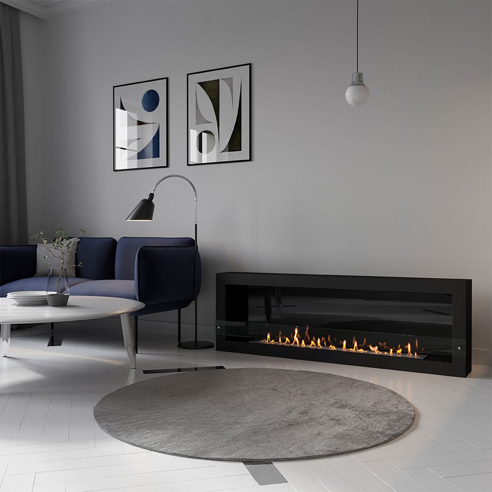 Биокамин SteelHeat WALL ONE 1700 черный 