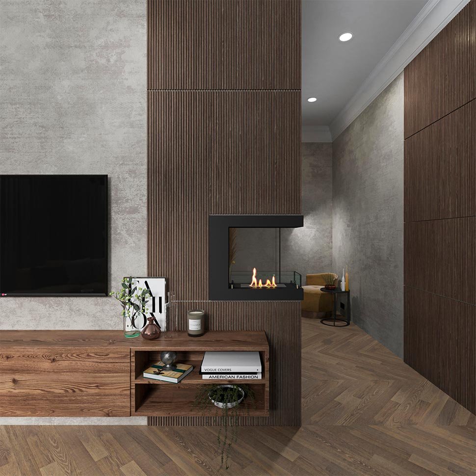 Биокамин торцевой SteelHeat LONG 600 