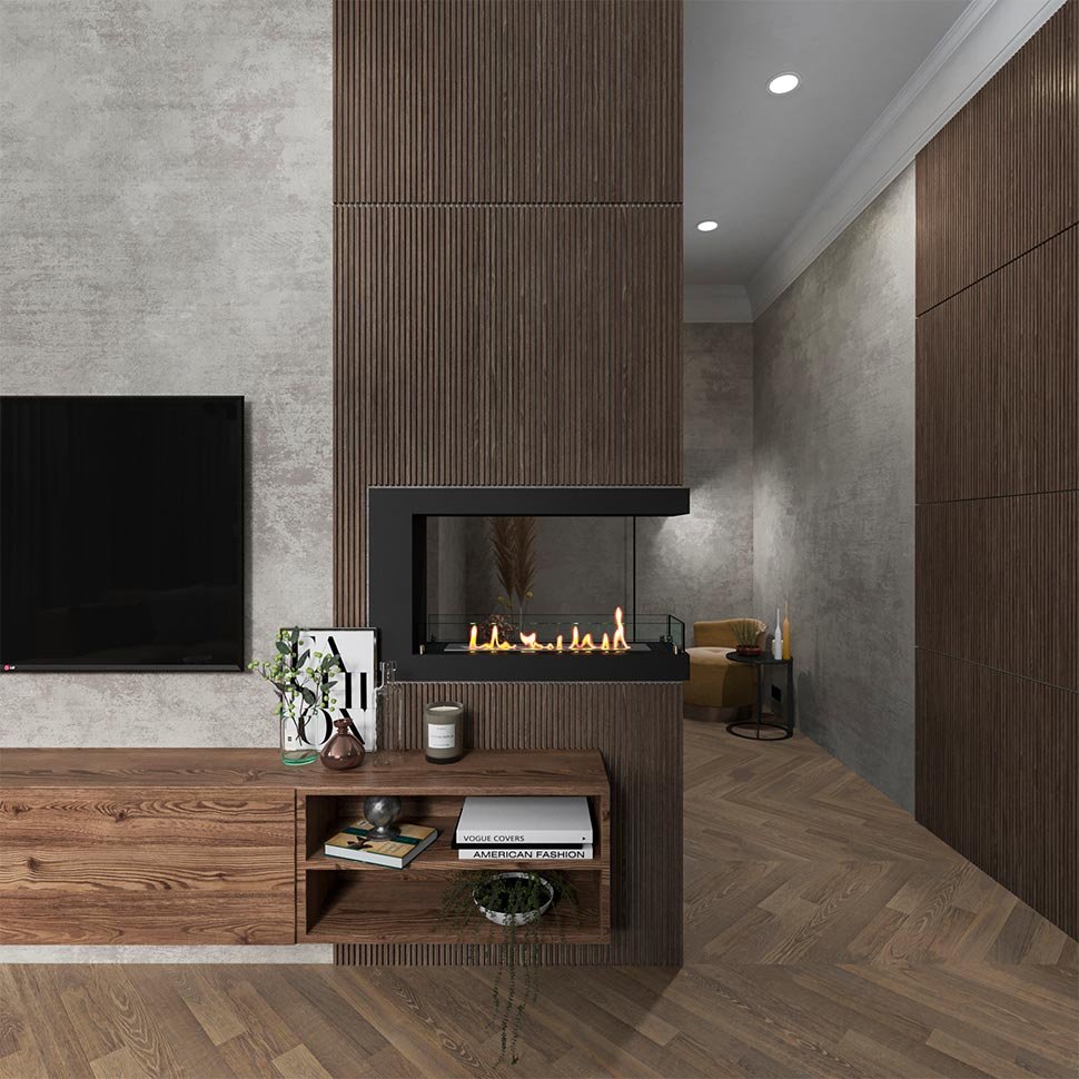 Биокамин торцевой SteelHeat LONG 900 