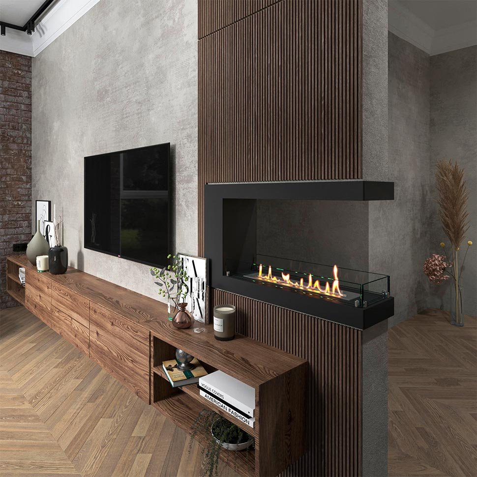 Биокамин торцевой SteelHeat LONG 900 