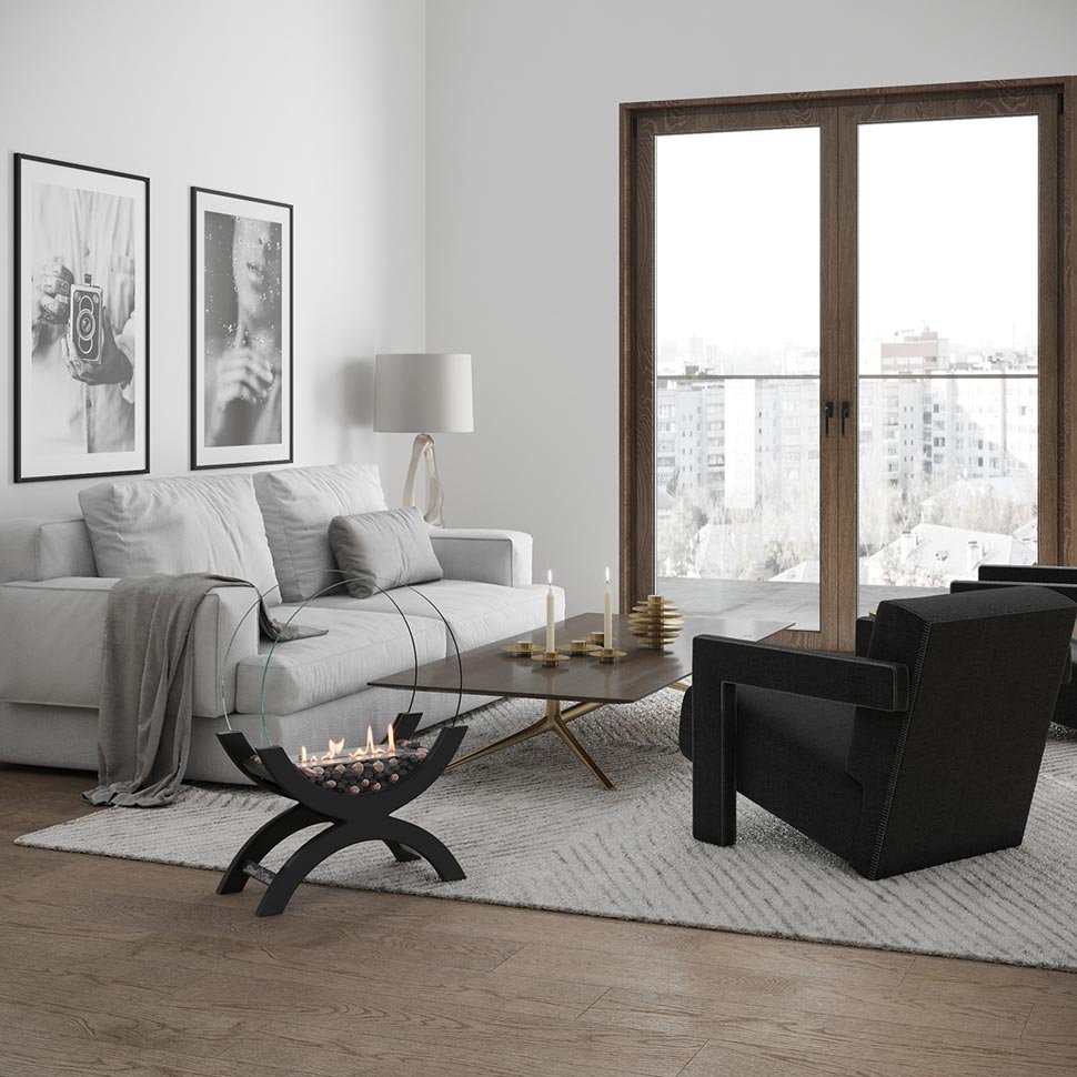 Биокамин напольный SteelHeat WOOD 500 черный 