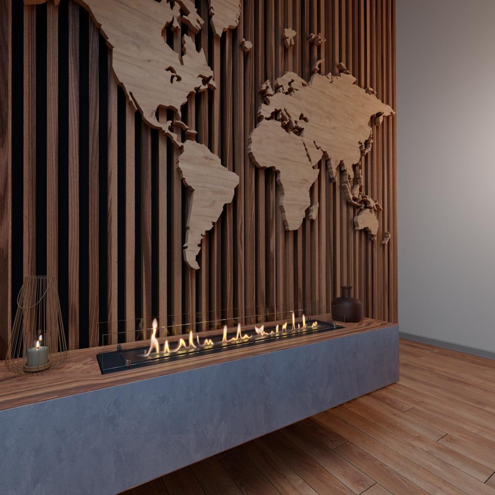 Биокамин встраиваемый в тумбу Steelheat Stand 1100