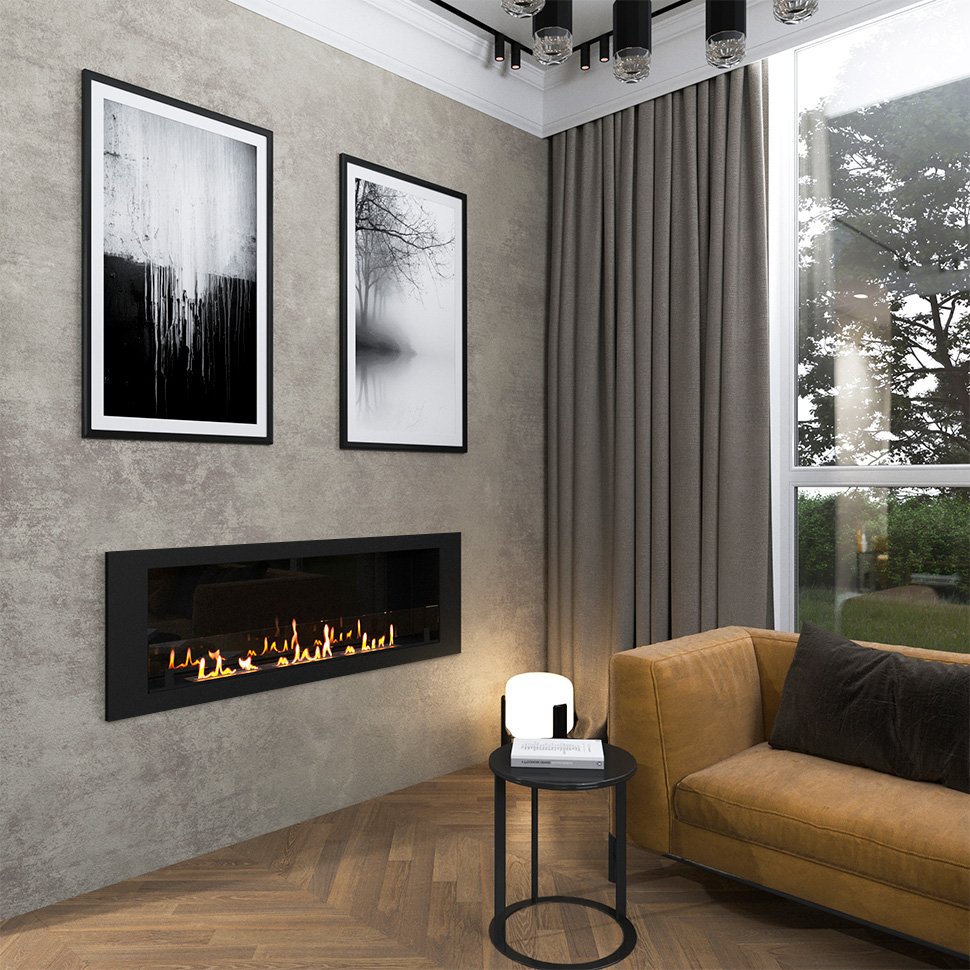 Биокамин встраиваемый SteelHeat LONG 1500 LITE 