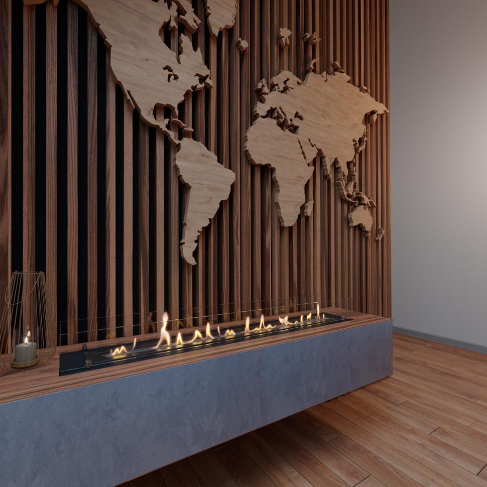 Биокамин встраиваемый в тумбу Steelheat Stand 1300 