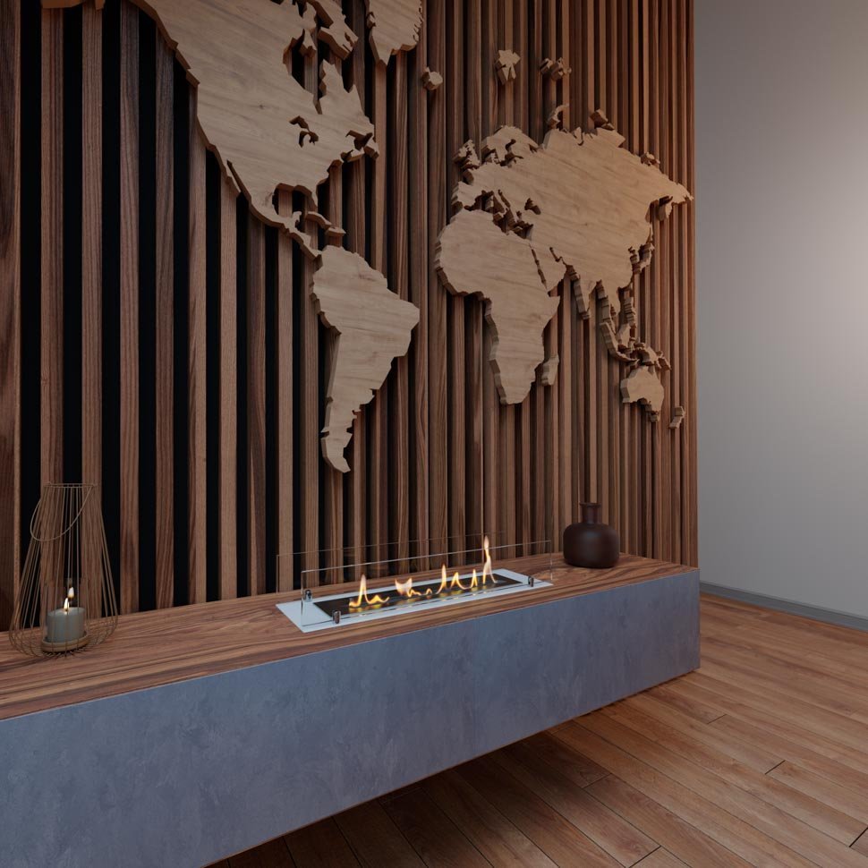 Биокамин встраиваемый в тумбу Steelheat Stand 600 белый 